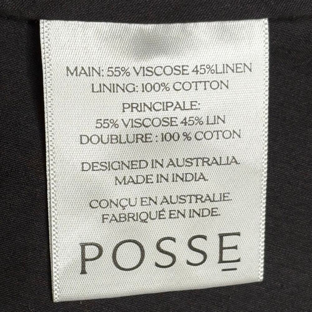 Posse Gigi Gilet Black Satin Vest Gold Buttons Size Small - Picture 6 of 10